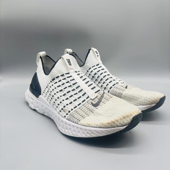 Nike Shoes Mens 11 White Epic Phantom React Flyknit Slip On Running Sneakers - Picture 2 of 10